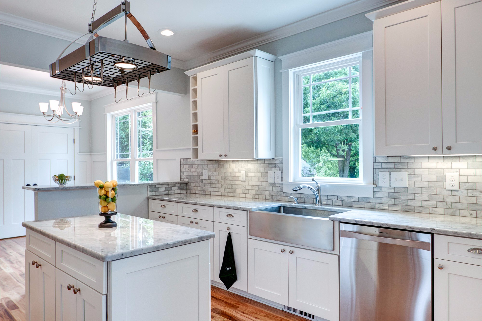 New Construction Home with White Marble and Stainless Steel Kitchen in Durham NC